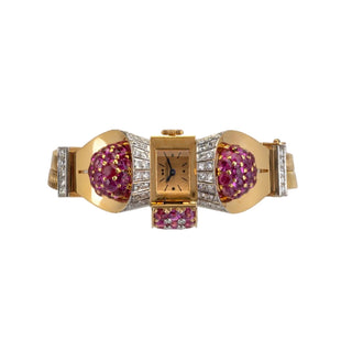 Jaeger LeCoultre 18K Diamond & Ruby Cocktail Watch thumbnail