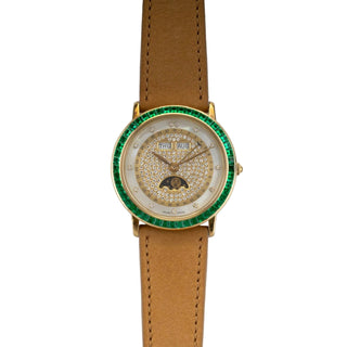 Blancpain 18K Yellow Gold, Diamond & Emerald Villeret Triple Calendar thumbnail