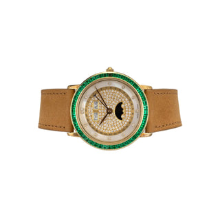 Blancpain 18K Yellow Gold, Diamond & Emerald Villeret Triple Calendar thumbnail