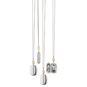 SLIM "BRIE" TWO-TONE LOCKET NECKLACE