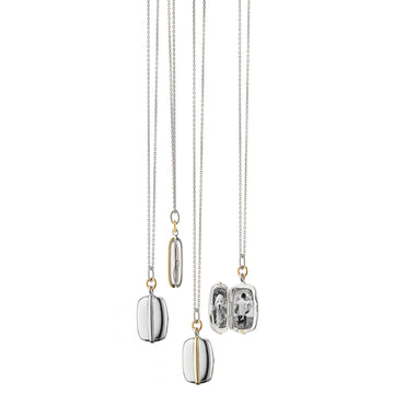 SLIM "BRIE" TWO-TONE LOCKET NECKLACE