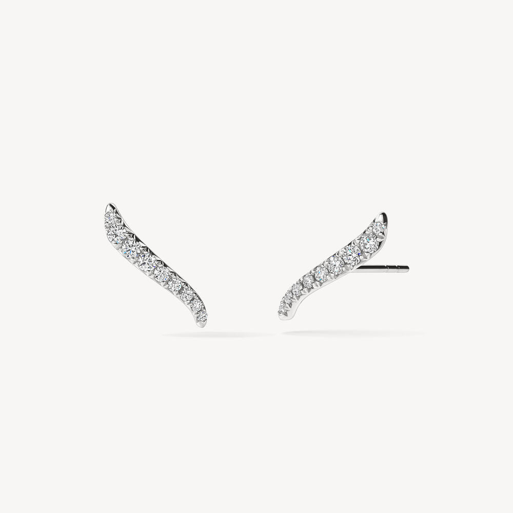VELA French Cut Pavé Diamond Climber Earrings