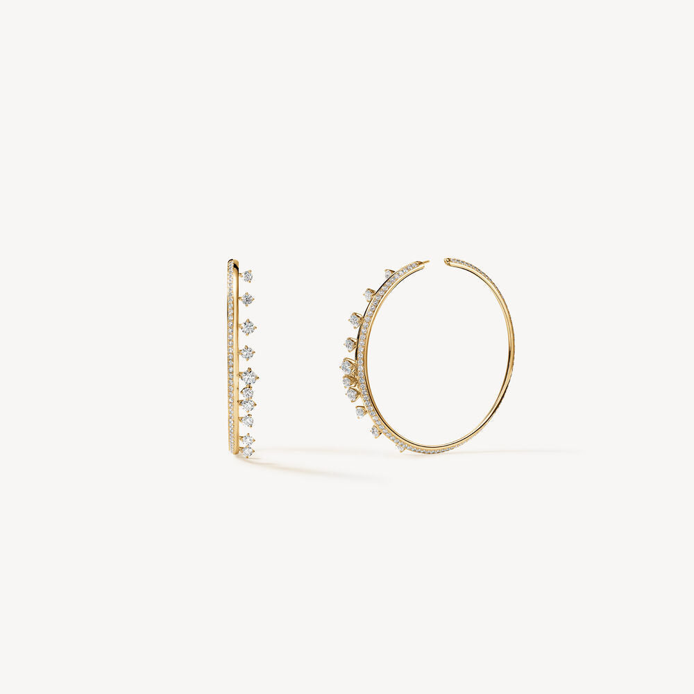 Barre Floating Diamond Large Hoops