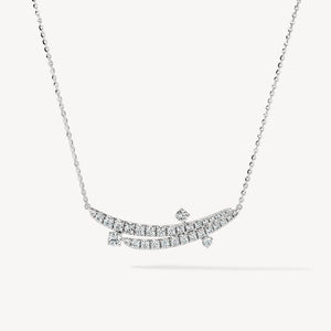 VELA French Cut Pavé Floating Diamond Pendant Necklace