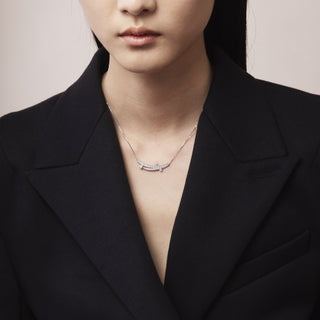 VELA French Cut Pavé Floating Diamond Pendant Necklace thumbnail