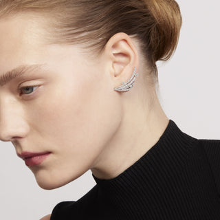 VELA French Cut Pavé Floating Diamond Climber Earrings thumbnail