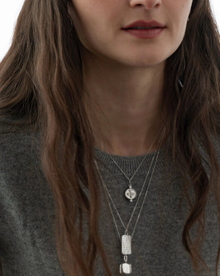 "Queen Bee" Sterling Silver Necklace with White Sapphires thumbnail