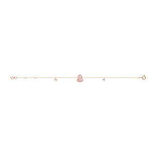 Petite Wulu bracelet in 18K rose gold with diamonds and pink opal thumbnail