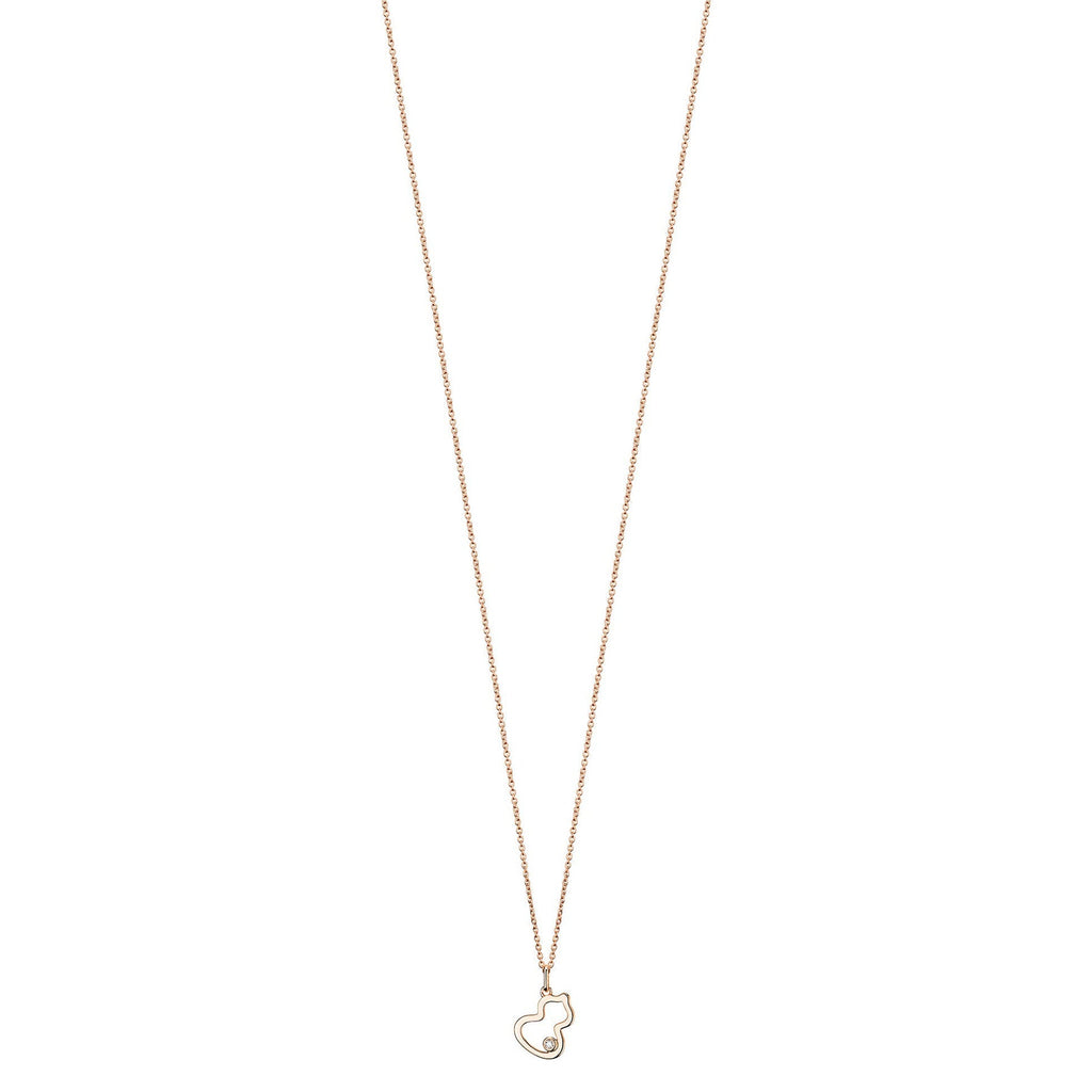 Petite Wulu necklace in 18K rose gold with a diamond– CD Peacock