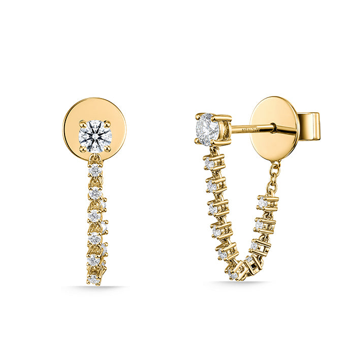 Memoire 18K Yellow Gold DRAPED STILETTO Diamond DROP Earrings D= G-H Color, SI Clarity - CEDD11535008Y72000