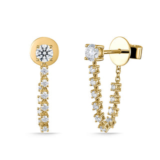 Memoire 18K Yellow Gold .80ctw Diamond DRAPED Medium Earrings G-H Color, SI Clarity - CEDD11640008Y72000 thumbnail
