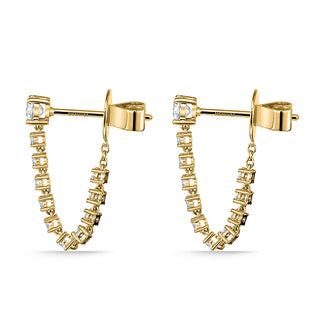 Memoire 18K Yellow Gold .80ctw Diamond DRAPED Medium Earrings G-H Color, SI Clarity - CEDD11640008Y72000 thumbnail