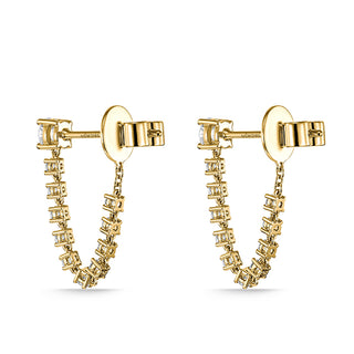 Memoire 18K Yellow Gold .80ctw Diamond DRAPED Medium Earrings G-H Color, SI Clarity - CEDD11640008Y72000 thumbnail