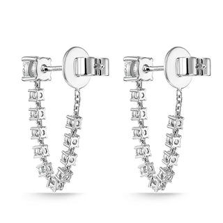 Memoire 18K White Gold ESSENTIALS DRAPED STILETTO Earrings 1.02ctw Diamond G-H Color, SI Clarity - CEDD11742008W72000 thumbnail