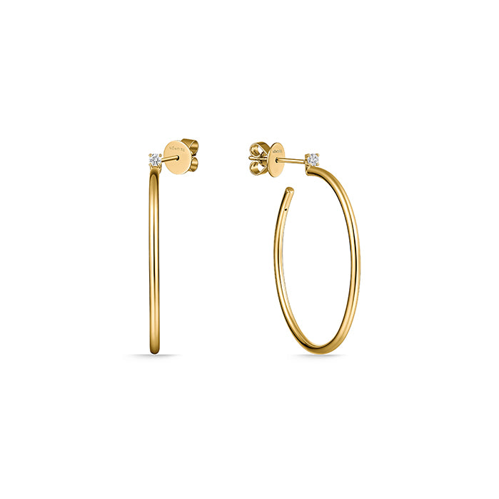 Memoire 18K Yellow Gold Essentials Small .09ctw Diamond HOOPS - CHHO14535358Y72000