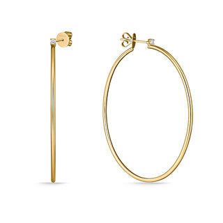 Memoire 18K Yellow Gold Essentials Large .09ctw Diamond HOOPS - CHHO14760608Y72000 thumbnail