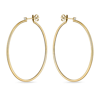 Memoire 18K Yellow Gold Essentials Large .09ctw Diamond HOOPS - CHHO14760608Y72000 thumbnail