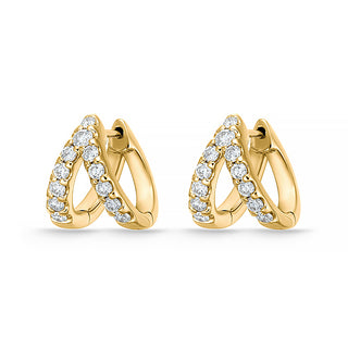 Memoire 18K Yellow Gold ODESSA "V" Diamond HUGGIE Earrings .58ctw Diamond G-H Color, SI Clarity - CHHO49200008Y72000 thumbnail