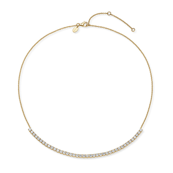 Memoire 18K Yellow Gold ESSENTIALS 1/4 CHAIN LINE NECK 16" 1.93ctw Diamond G-H Color, SI Clarity - CNDD10616008Y72000