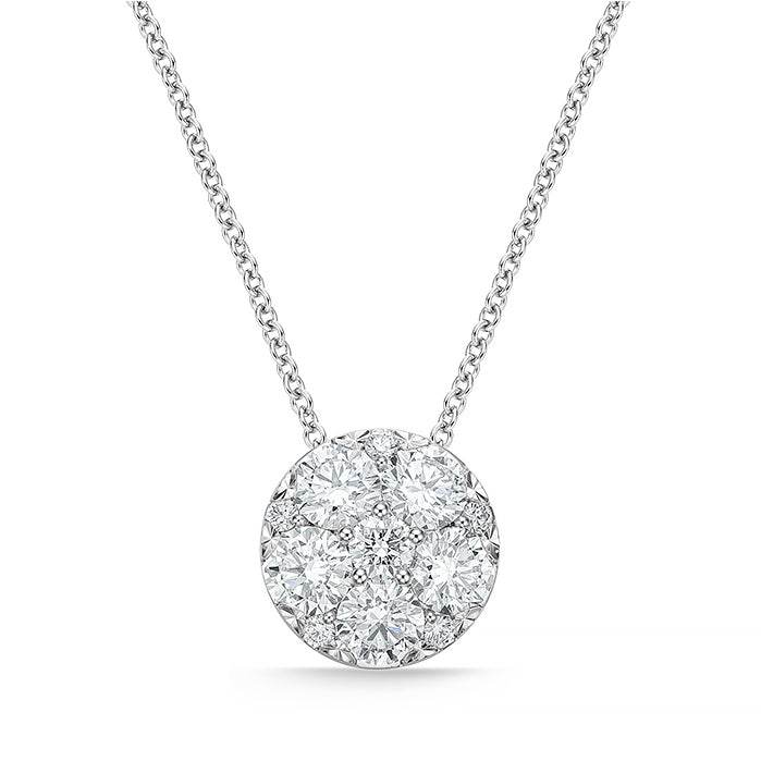 Memoire 18K White Gold HARMONY LARGE Diamond Pendant 18" 1.77ctw Diamond G-H Color, SI Clarity - FCCU20318008W72000