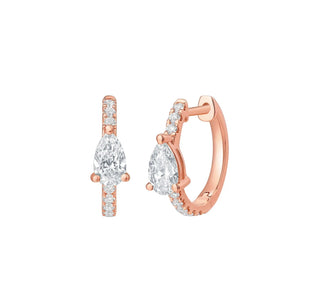 Lab Grown Diamond 0.84ct Pear mini hoop Earrings thumbnail