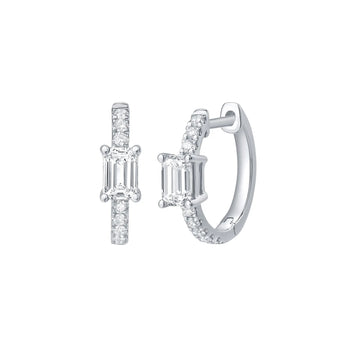 Lab Grown Diamond Oval Cut Huggie Hoop Earrings