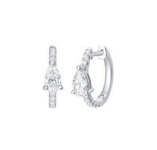 Lab Grown Diamond 0.84ct Pear mini hoop Earrings thumbnail