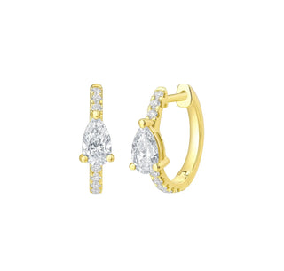 Lab Grown Diamond 0.84ct Pear mini hoop Earrings thumbnail
