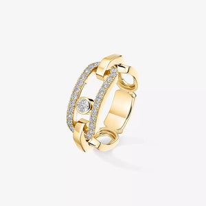 Move Link Diamond Ring Yellow Gold