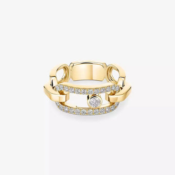 Move Link Diamond Ring Yellow Gold