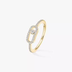Yellow Gold Diamond Pavé Ring Move Classique