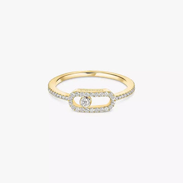 Yellow Gold Diamond Pavé Ring Move Classique