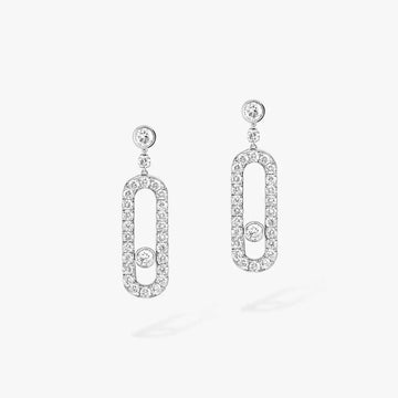 White Gold Diamond Earrings Move Classique