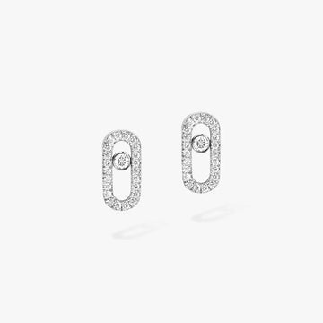 White Gold Diamond Earrings Move Classique
