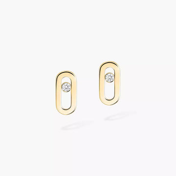 Move Uno Diamond Stud Earrings Yellow Gold