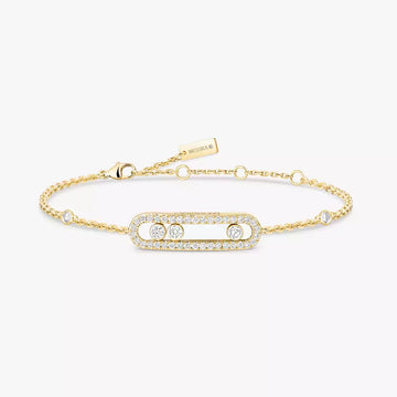 Yellow Gold Pavé Diamond Bracelet Baby Move
