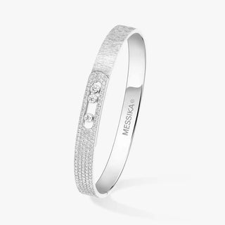Move Noa Diamond Semi Pavé Chiseled Bangle White Gold thumbnail