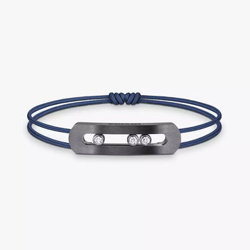 Graphite Titanium Diamond Cord Bracelet Move Titanium