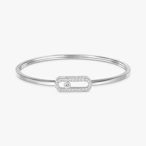 Move Uno White Gold Diamond Pavé Flex Bangle MM