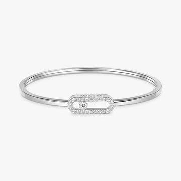 Move Uno White Gold Diamond Pavé Flex Bangle MM