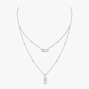 White Gold Diamond Necklace Move Classique