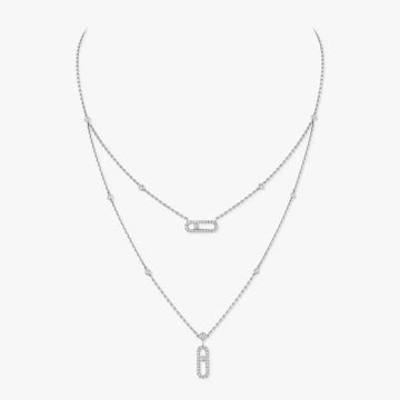 White Gold Diamond Necklace Move Classique