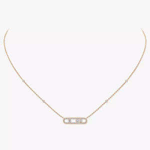 Rose Gold Pavé Diamond Necklace Baby Move