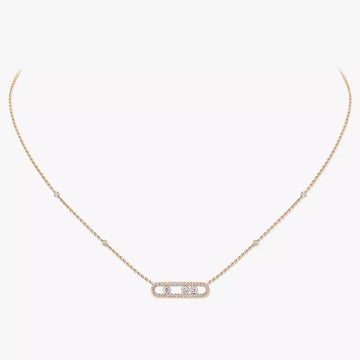 Rose Gold Pavé Diamond Necklace Baby Move