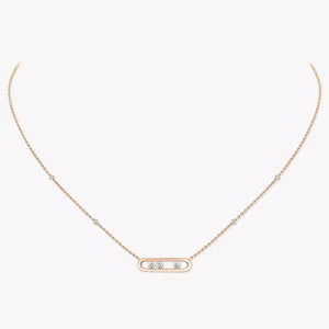 Rose Gold Diamond Necklace Move Classique