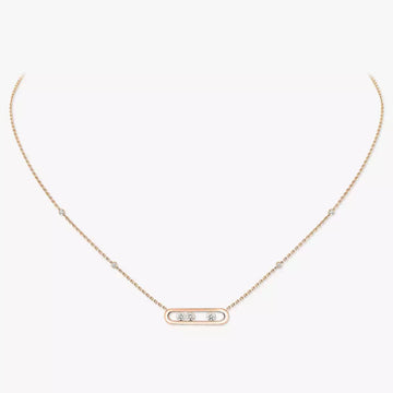 Rose Gold Diamond Necklace Move Classique