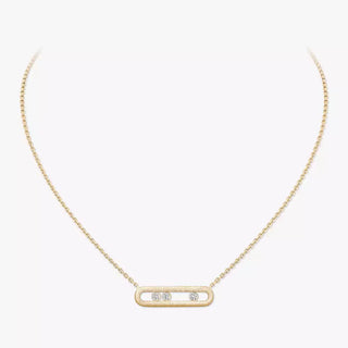 Move Classique Diamond Chiselled Necklace Yellow Gold thumbnail