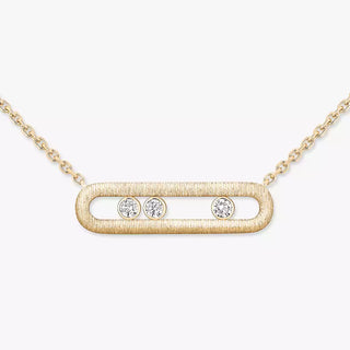 Move Classique Diamond Chiselled Necklace Yellow Gold thumbnail