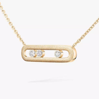 Move Classique Diamond Chiselled Necklace Yellow Gold thumbnail