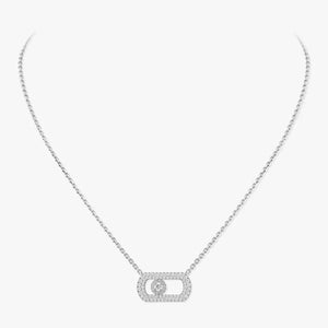 So Move Diamond Pavé-Set Necklace White Gold